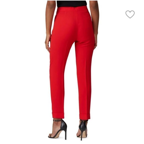 Lafayette 148 New York Red Crepe Clinton Cuffed Trouser Pants Women’s Size 8 - Picture 10 of 10